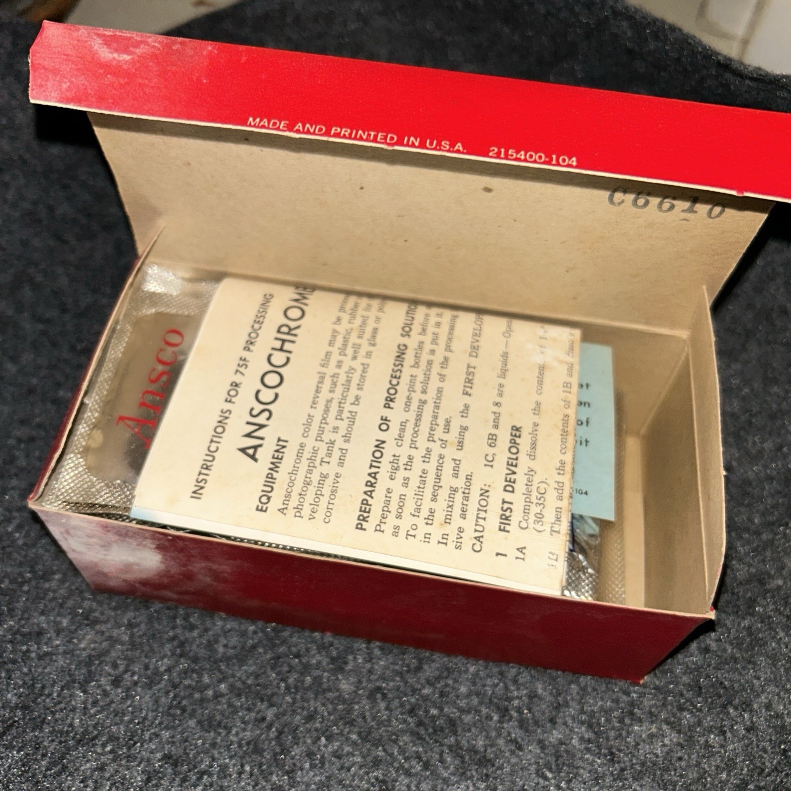 Ansco Anscochrome Developing Outfit 16oz Vintage 1960s