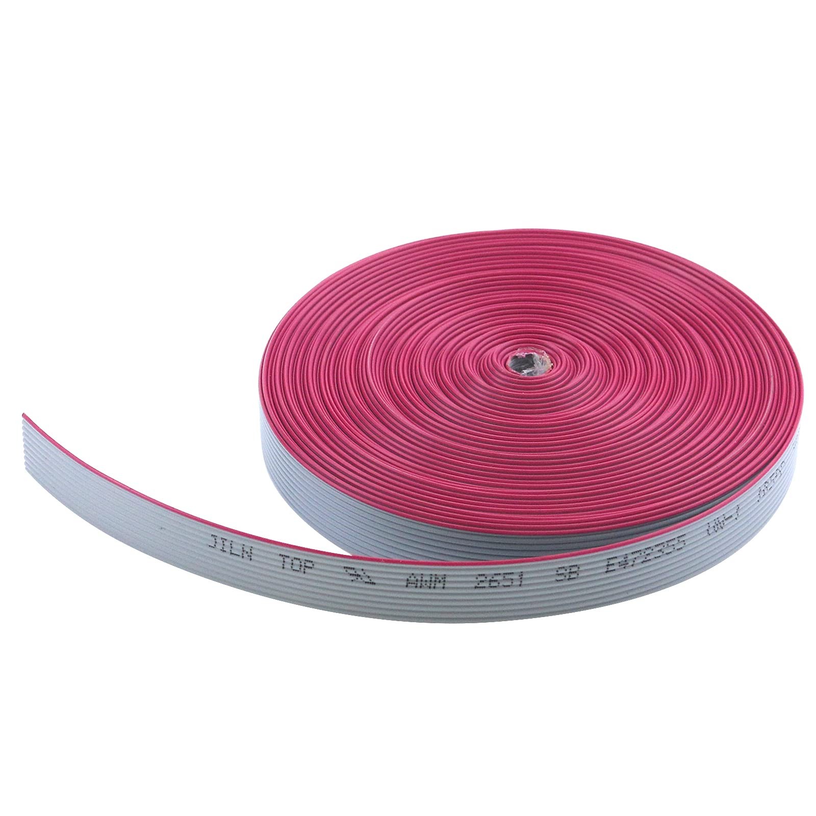 Grey IDC Flat Ribbon Cable 10 Wire 32ft Length For 2.54mm Connectors Adapter