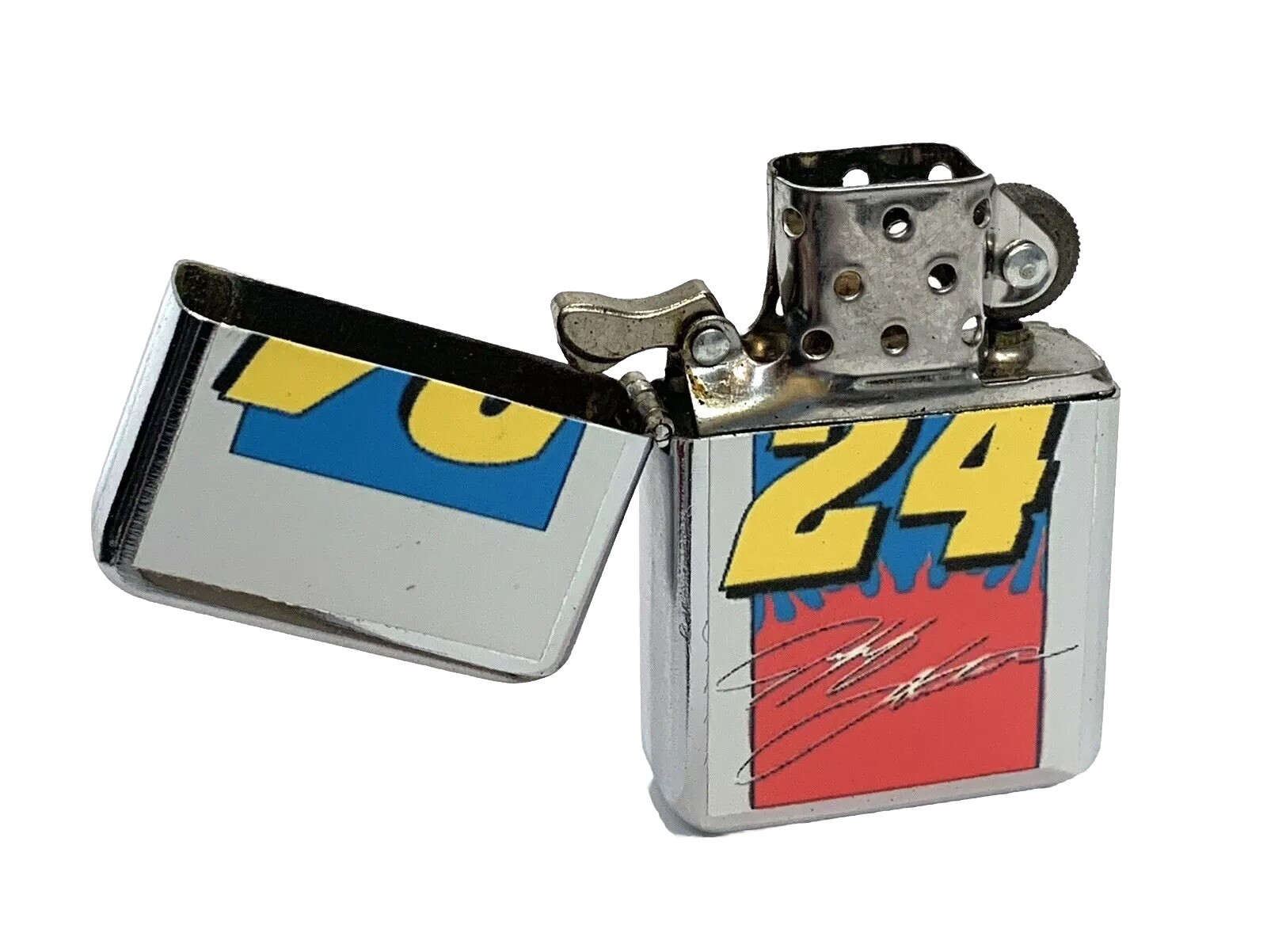 #24 Jeff Gordon NASCAR Flip Top Chrome Oil Lighter Wind Resistant Flame