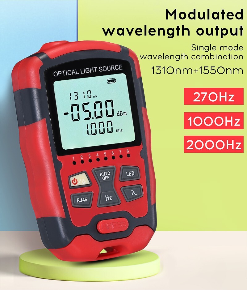 Fiber Optic Tester Tool Optical Power Meter Optical Fiber Light Source FC SC SM
