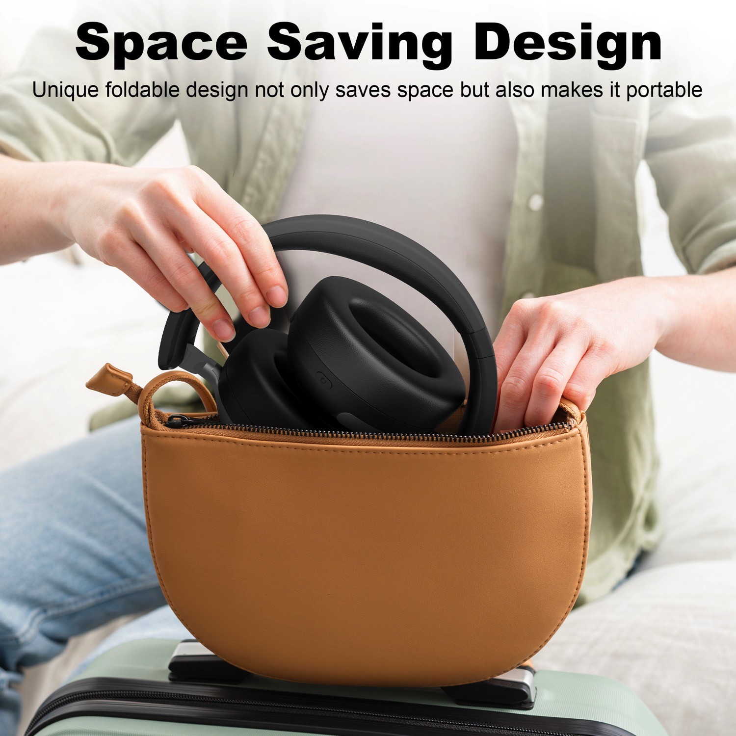 Wantek Over-ear Headphone Foldable Active Noise Cancelling Bluetooth Headset