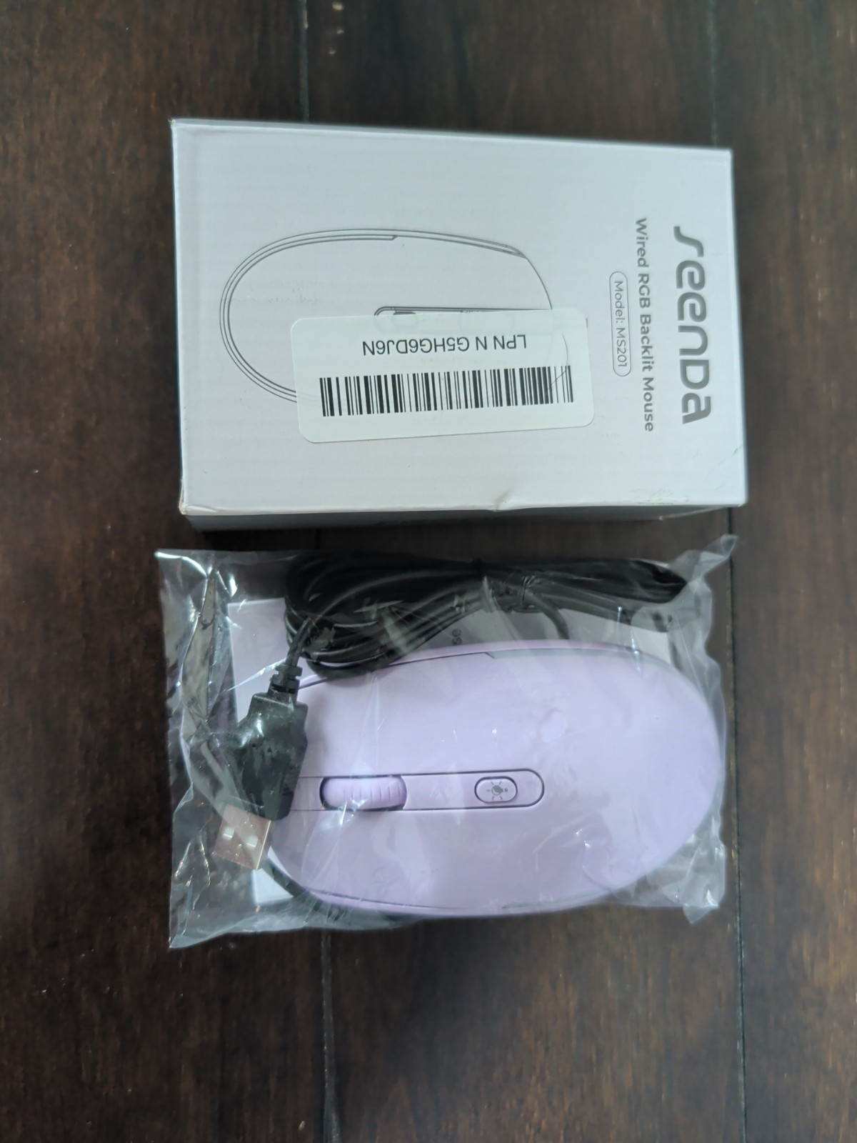 Seenda RGB Backlit Wireless Mouse Violet/White USB Connection