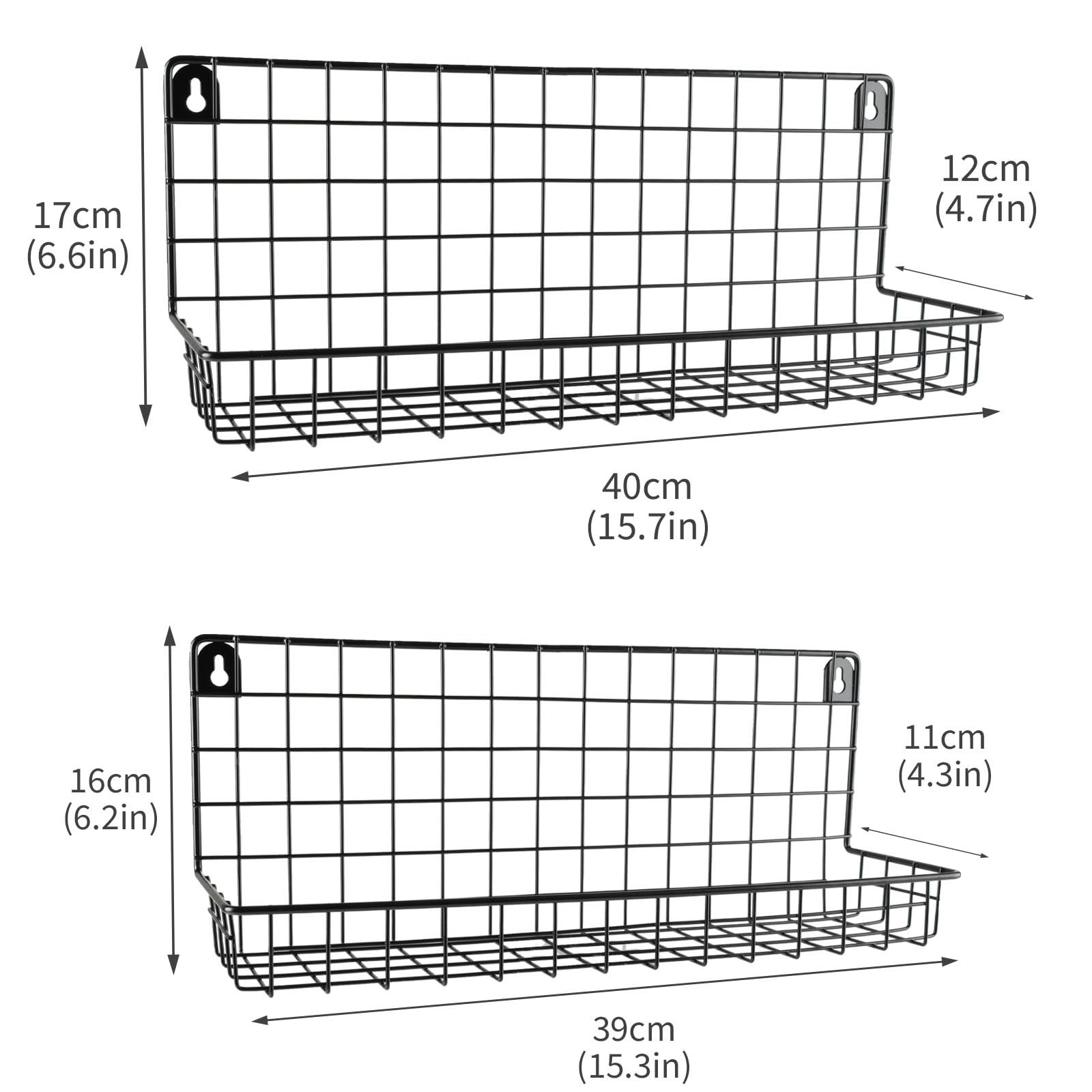 2 Pcs Hanging Wall Wire Baskets,Shower Caddy Shelf Organizer Rack,Wall Mounte...