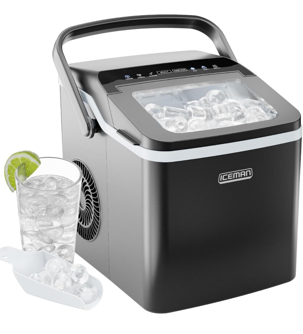 Dual-Size Ice Maker Countertop - Portable Ice Machine, Large and Small Ice Ma...