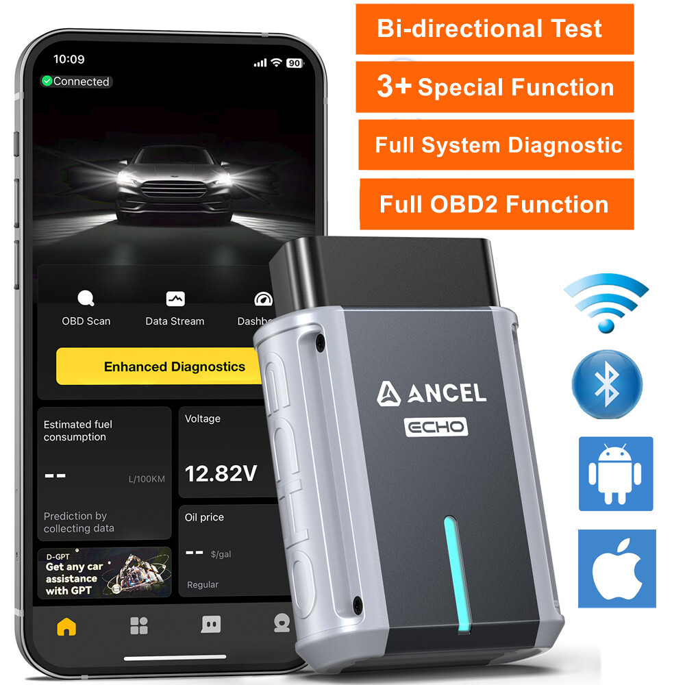 ANCEL Echo Bidirectional Car OBD2 Scanner Diagnostic Scan Tool All Software Free