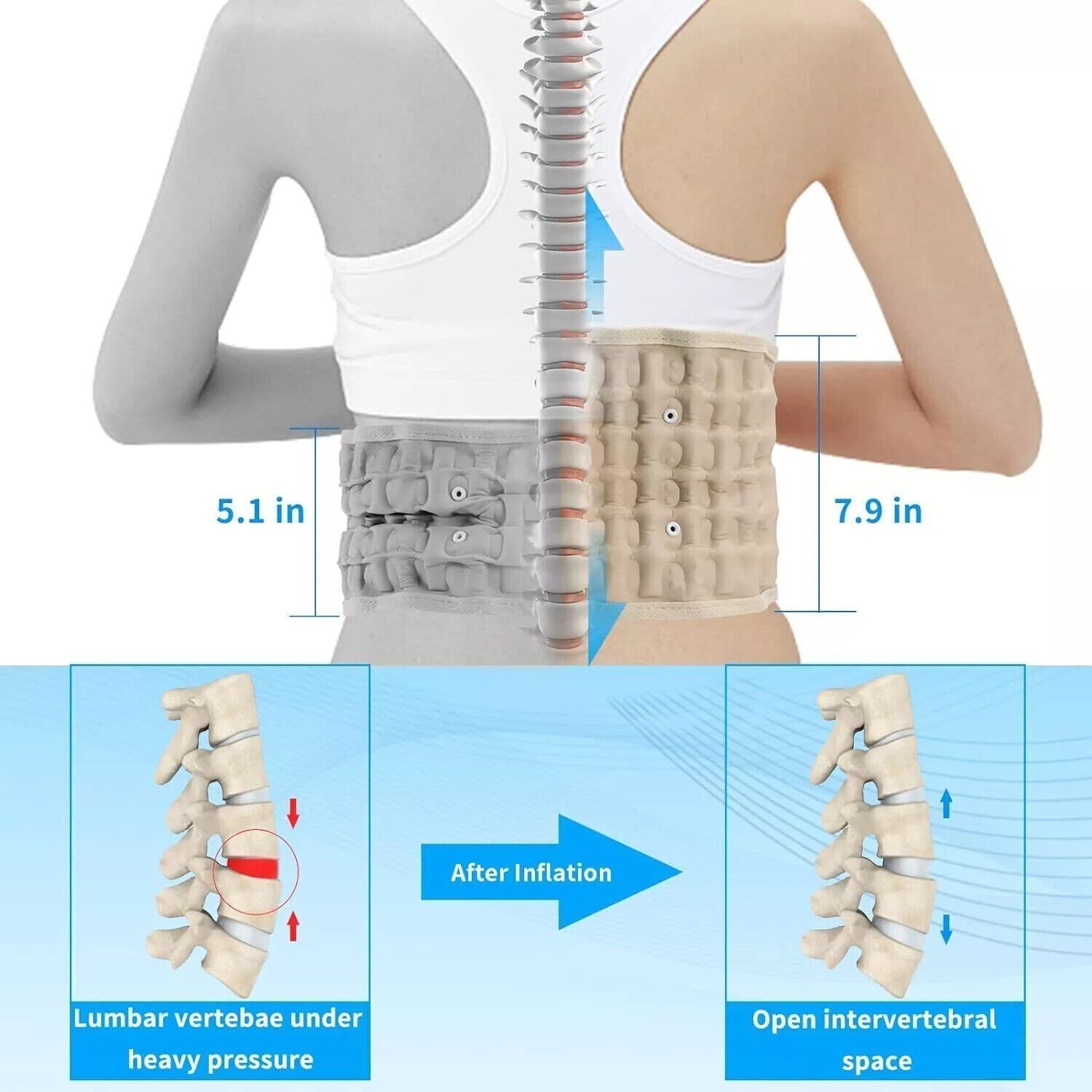 Spine Decompression Back Belt Lumbar Support for Lower Back Pain Relief
