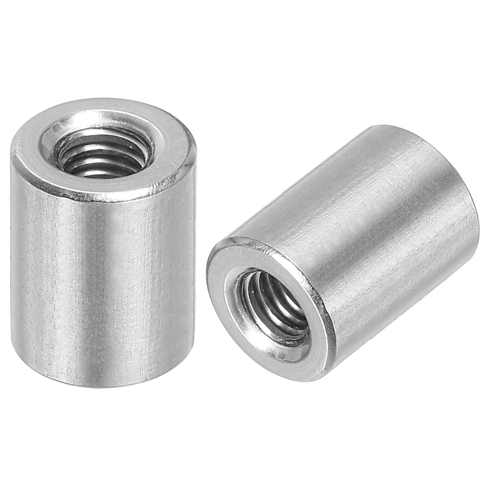 5Pcs Round Connector Nuts, M6x15x10mm Coupling Nut Sleeve Rod Bar Stud Nut