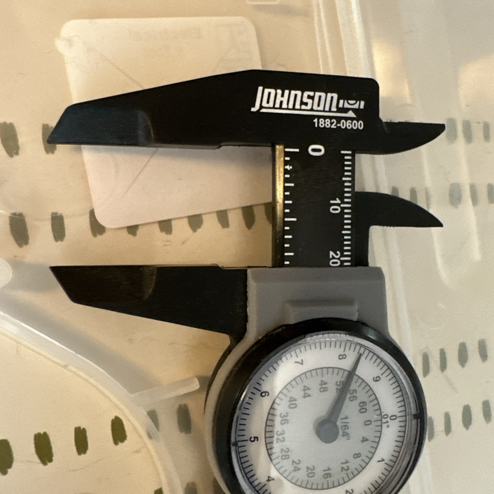 Johnson 6" Dial Caliper White Dial +/-0.0010 in Accuracy 0-6 in Range