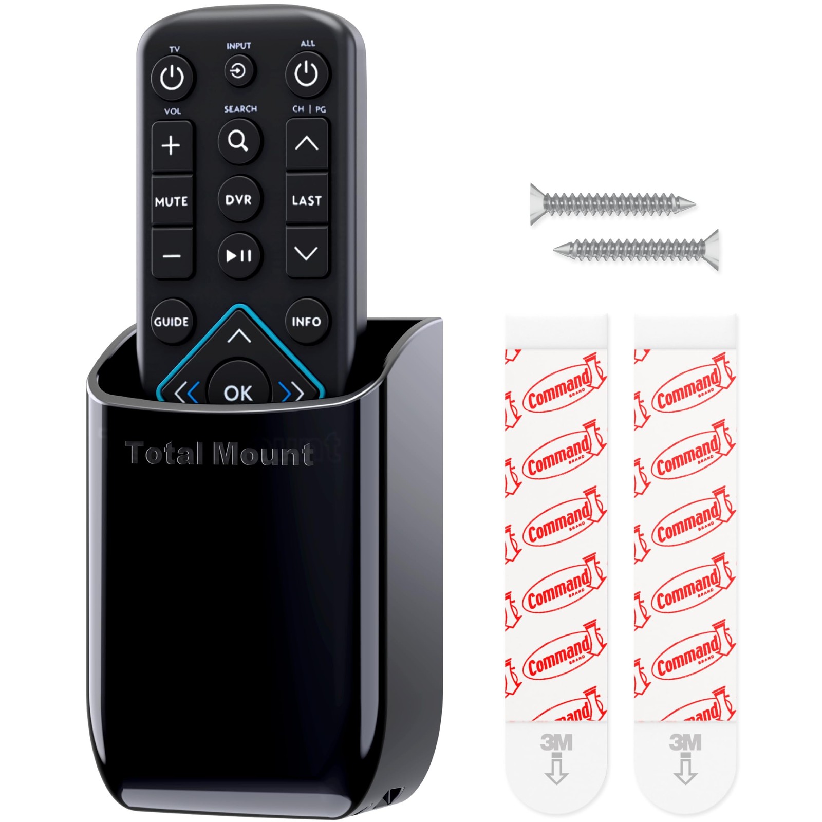TotalMount Hole-Free Remote Control Holder – Eliminates Need to Drill Hole