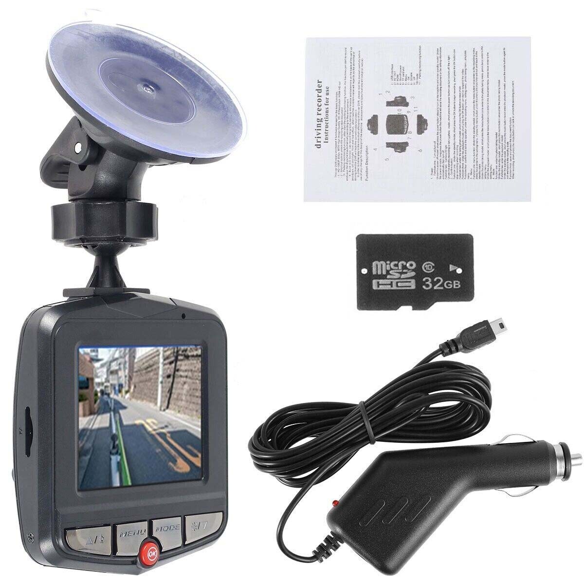 1080P Dash Cam Front or Rear Dash Camera With 32GB SD Card, Recording Function