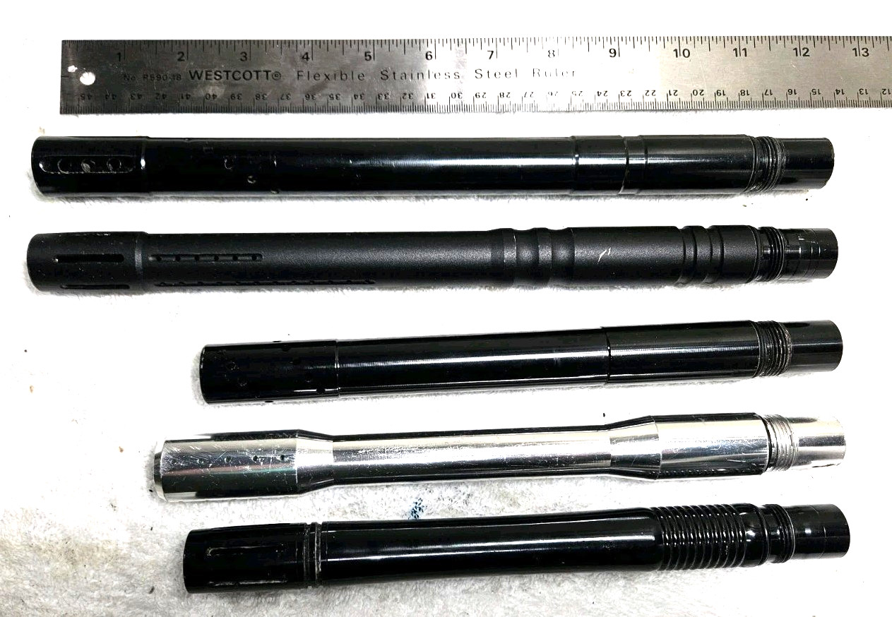 5 Spyder Paintball Gun Barrel Lot 12 & 9 Inch Fits Piranha Rebel JT VL Free Ship
