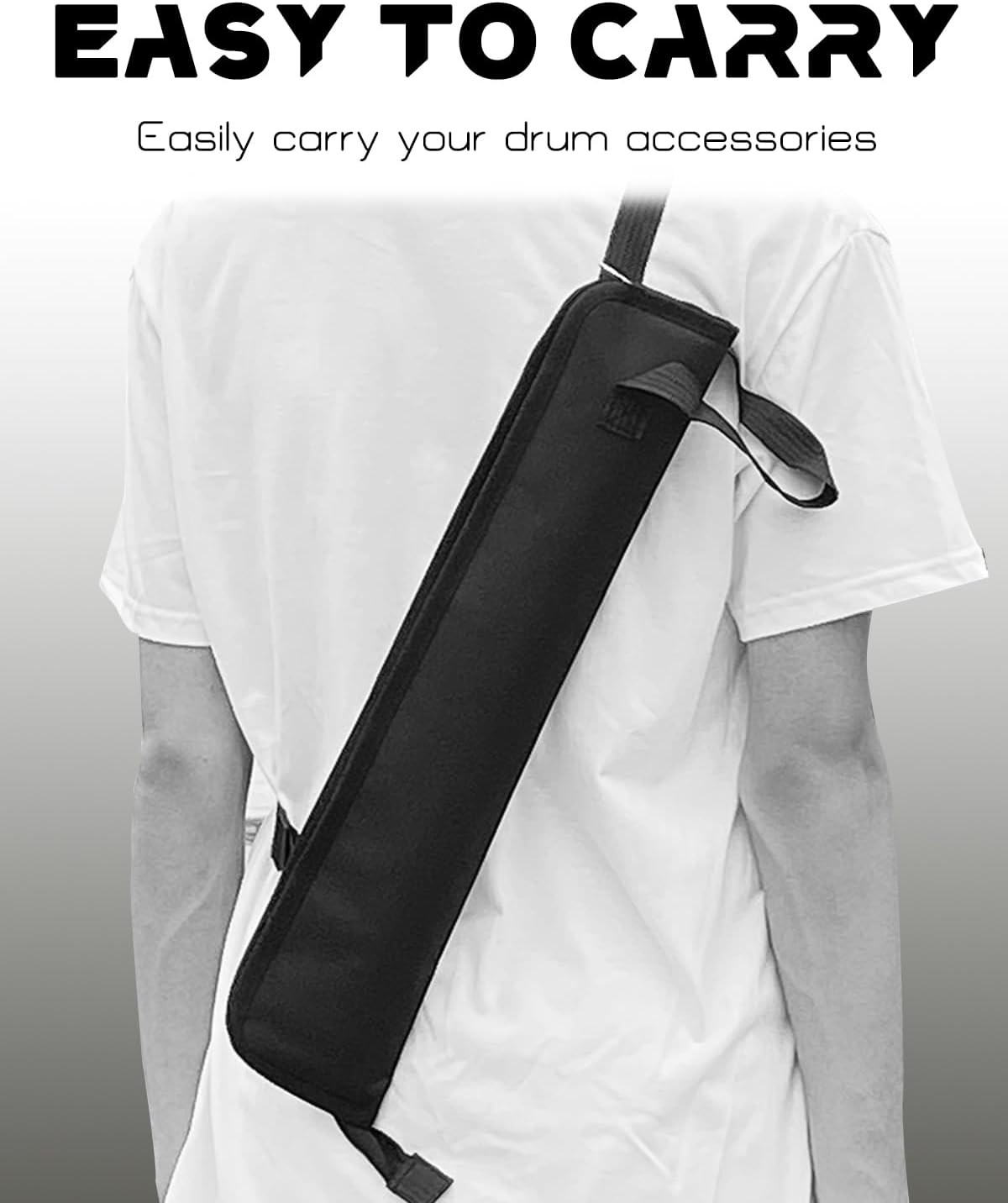 Drumstick Bag, Small Drumstick Storage Case, Hanging Drumstick Rack Bag (Black)