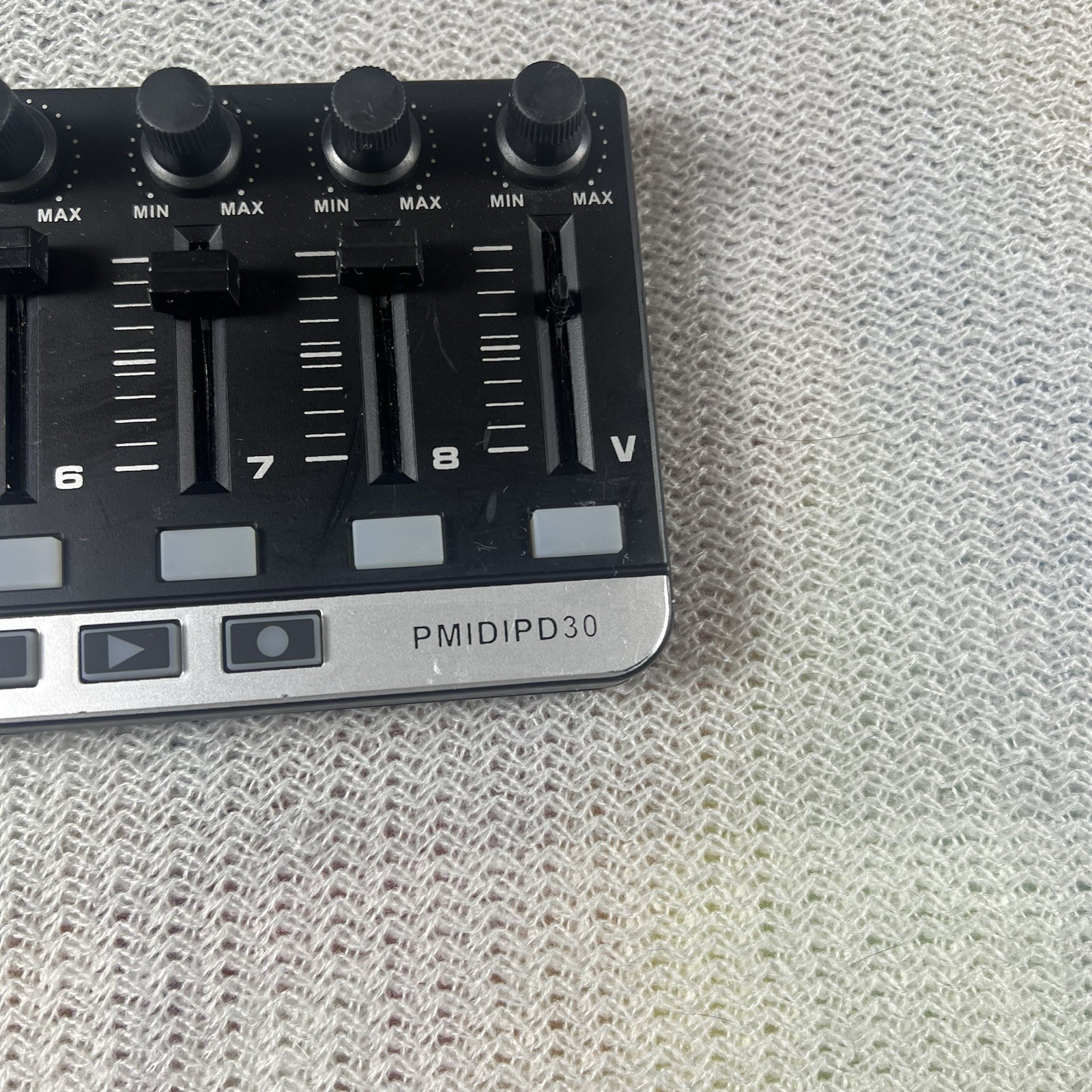 Pyle MIDI Controller PMIDIPD30 USB Black Silver 9 Faders 9 Knobs DJ Mixer Gear