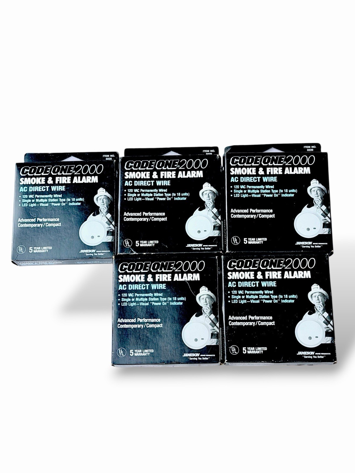 5X Jameson Home Products 0220 Code One 2000 Compact Smoke & Fire Alarm AC Direct