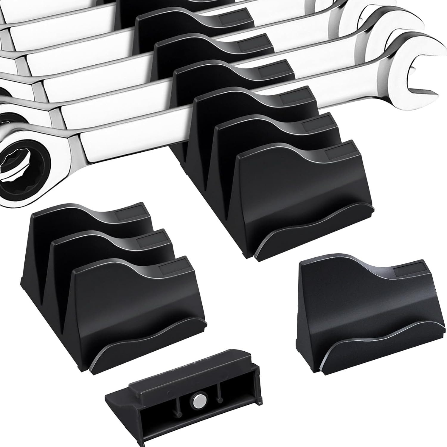 21-Tool Magnetic Wrench Organizer, Customizable Wrench Organizer Set for Tool B