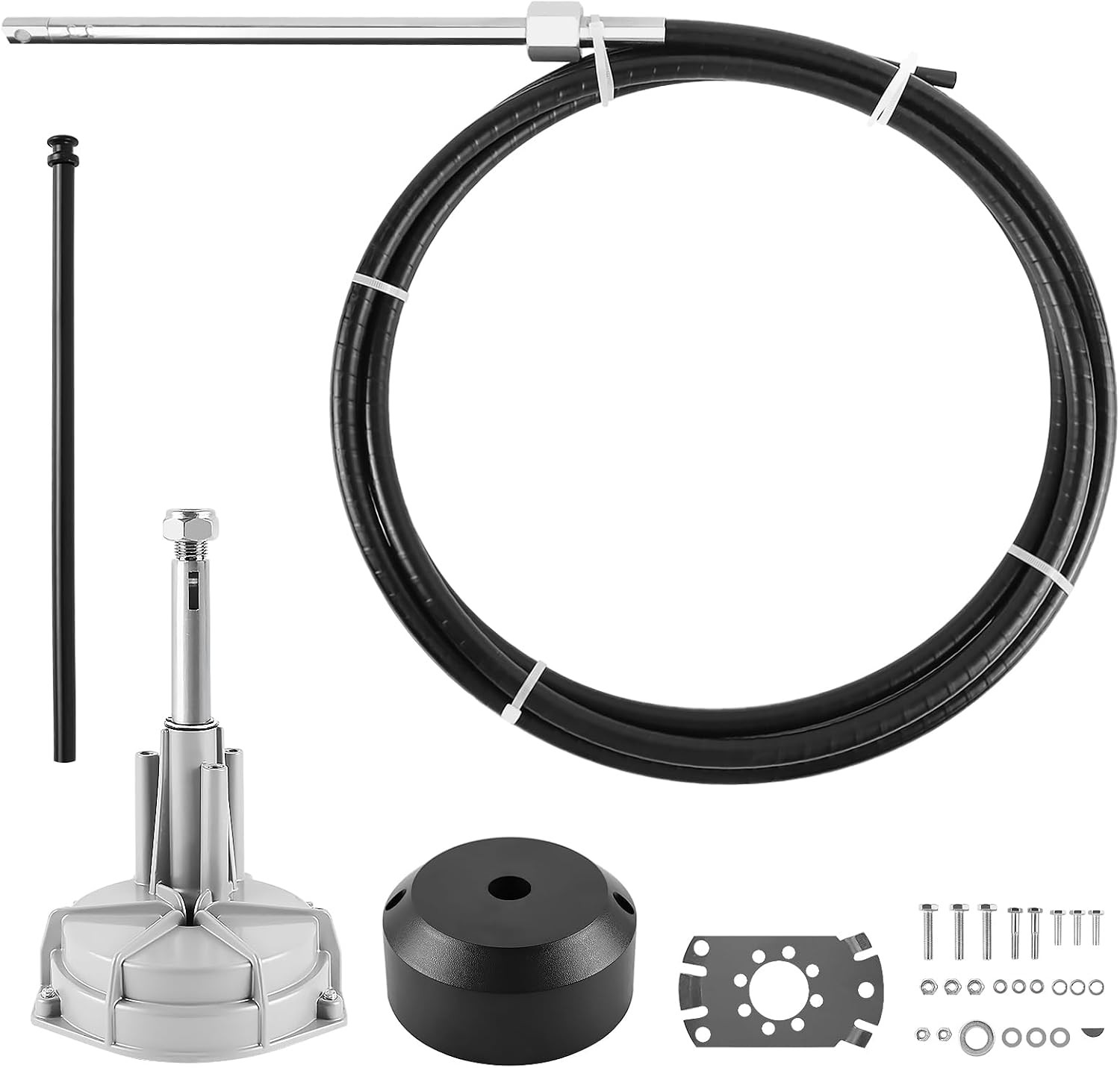 QYMOPAY Boat Steering System Cable Outboard Kit 3/4in Tapered Shaft 13FT