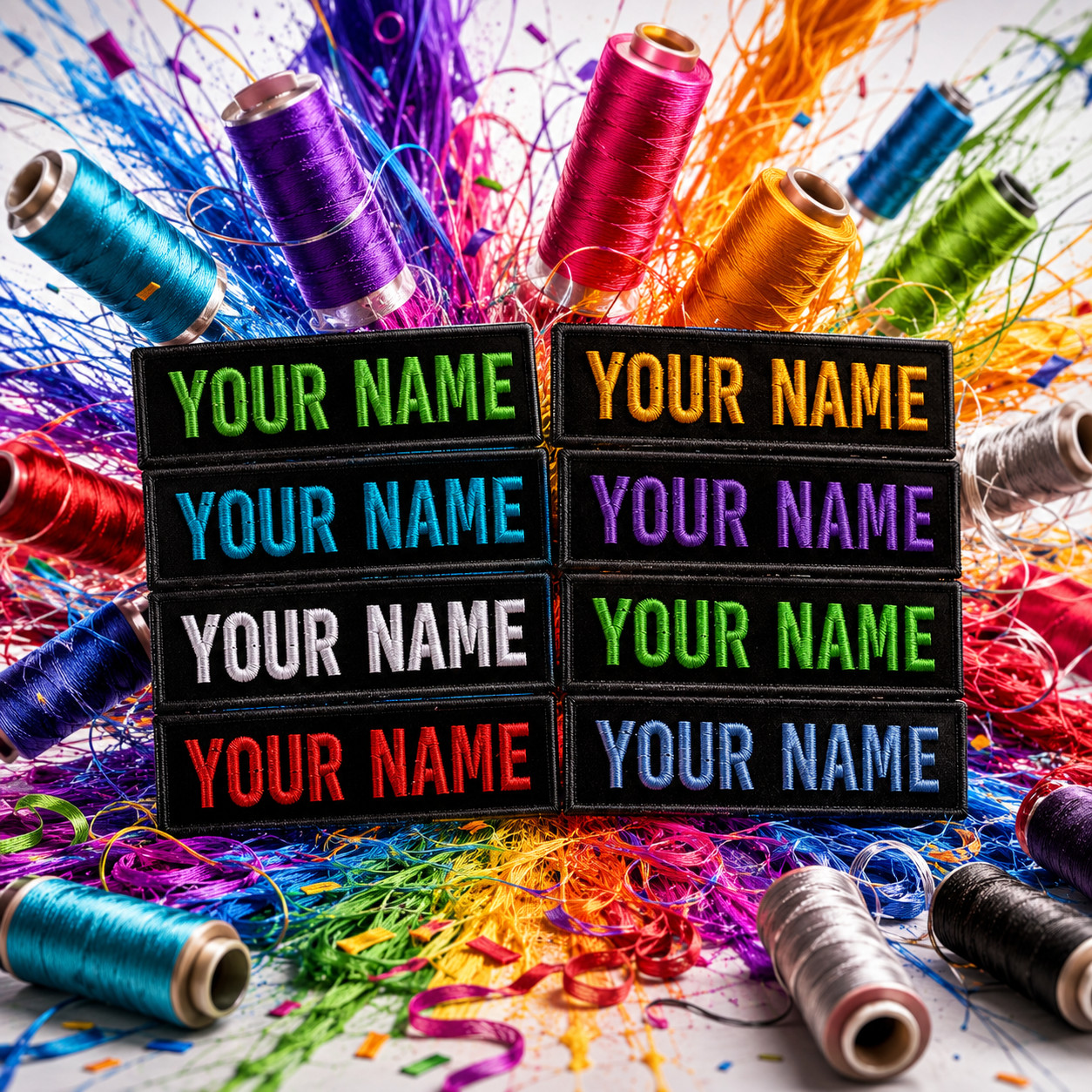 BEST SELLING 6x2 SIZE Custom NAME TAG Embroidered "Iron on", USA FAST SHIPPING
