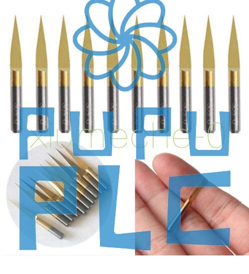 10PCS 3.175mm Carbide PCB Engraving Bits CNC Router Tool 10 Degrees 0.1mm V-Shap