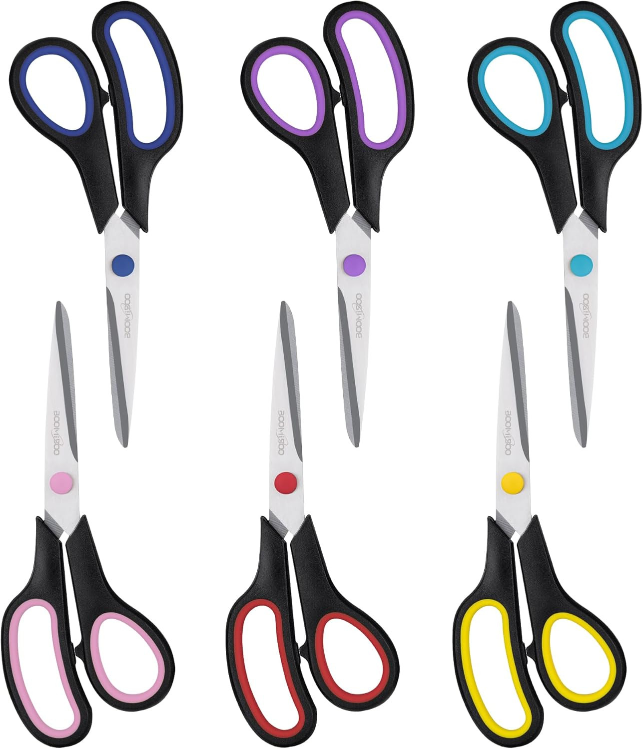 6 pack 8" Scissors All Purpose Multipurpose Sewing Home Craft School Right/Left
