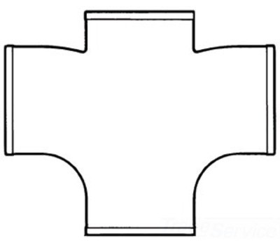 Tyler 009115 4" x 3" Cast Iron No-Hub Reducing Sanitary Cross