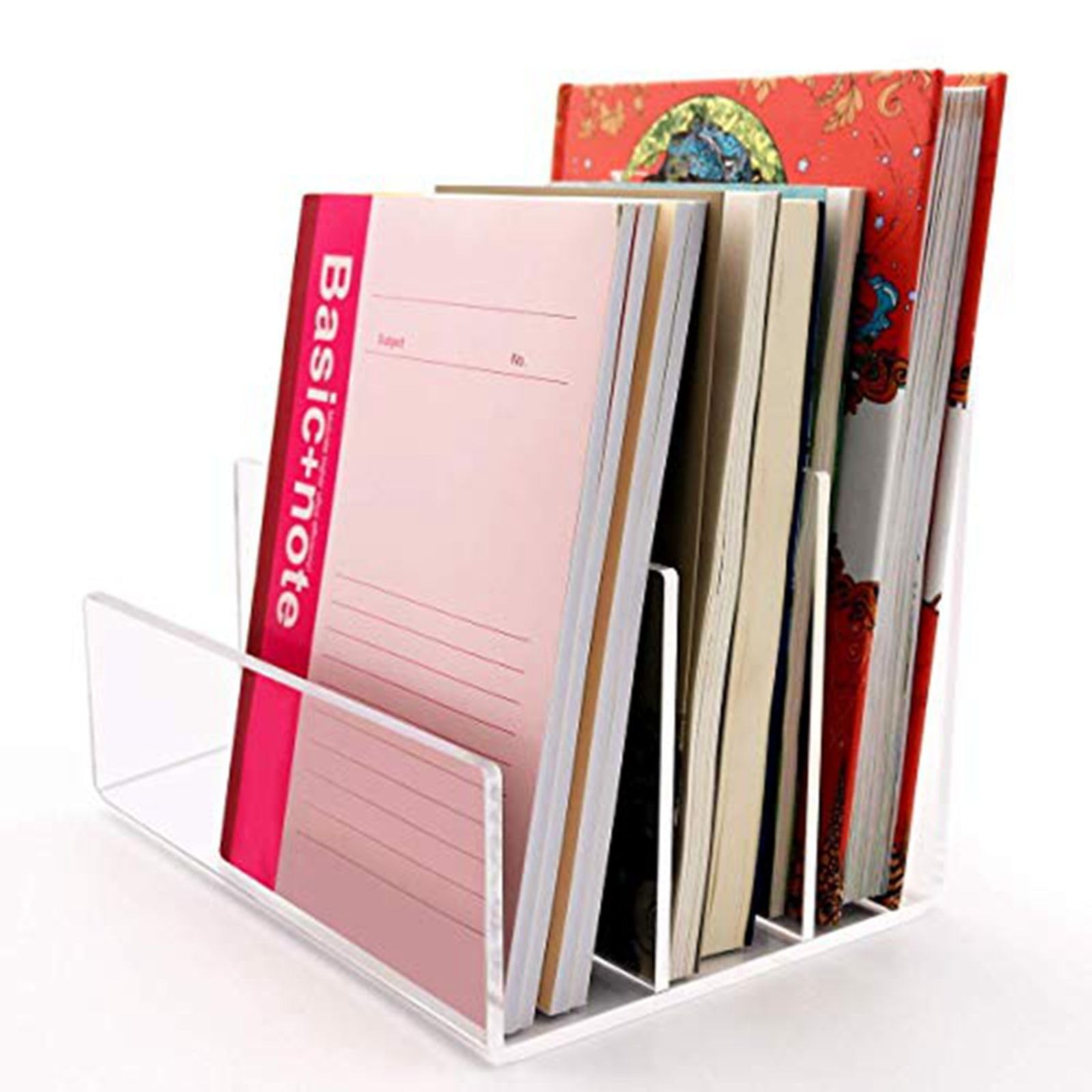 Clear Acrylic File Sorter, 3 Sections Desk 6.7 x 8.99 x 6.3 inches, clear