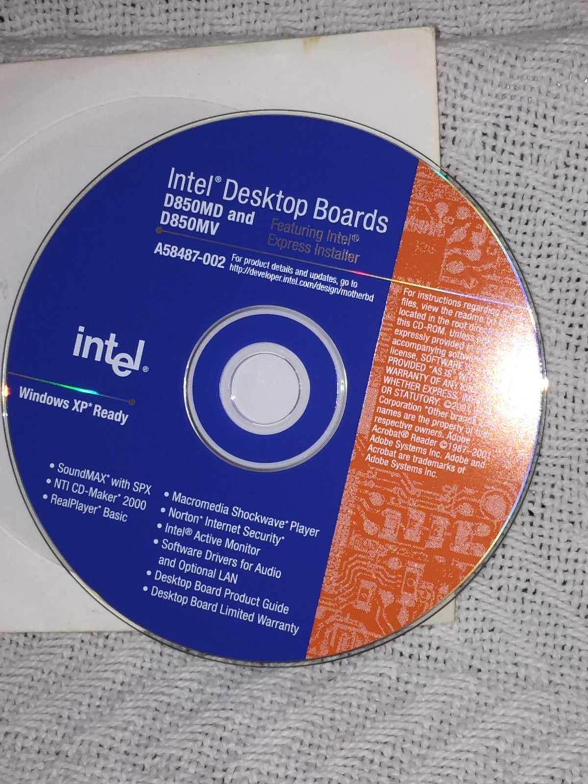 Intel Express Installer CD Disc D850MV D850MD