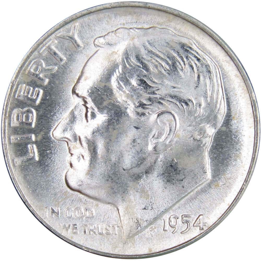 1954 Roosevelt Dime BU Uncirculated Mint State 90% Silver 10c US Coin