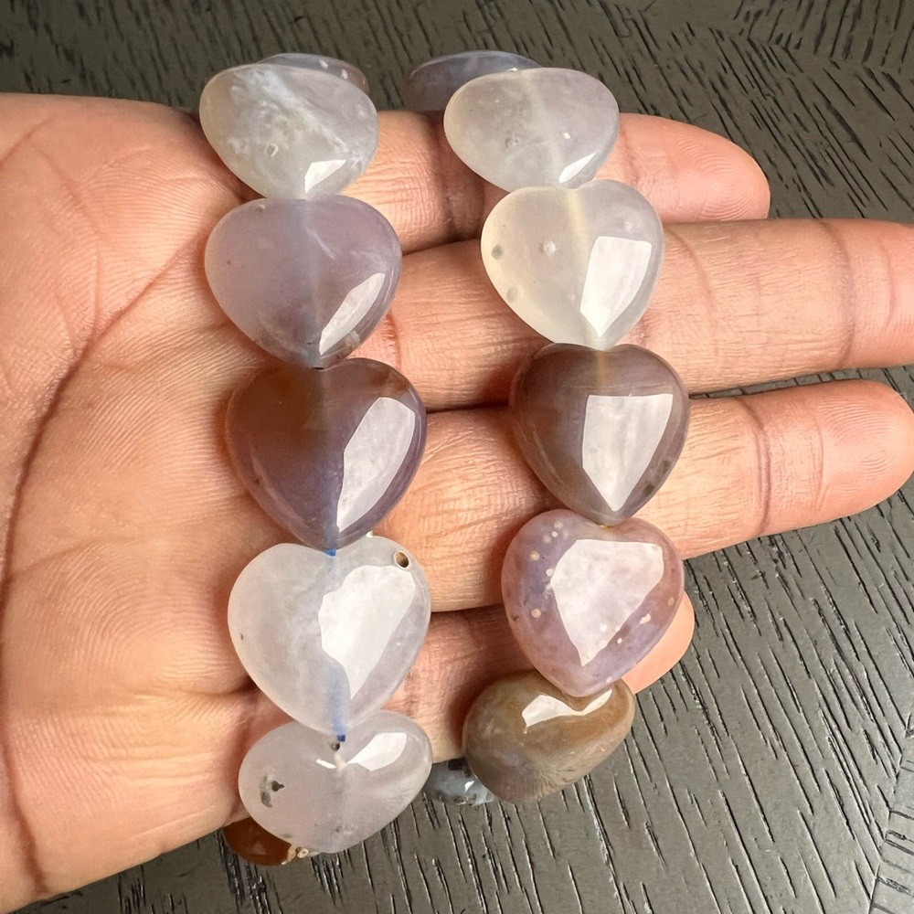 Gorgeous Galaxy agate heart bracelet SIZE 7’ (ONE)