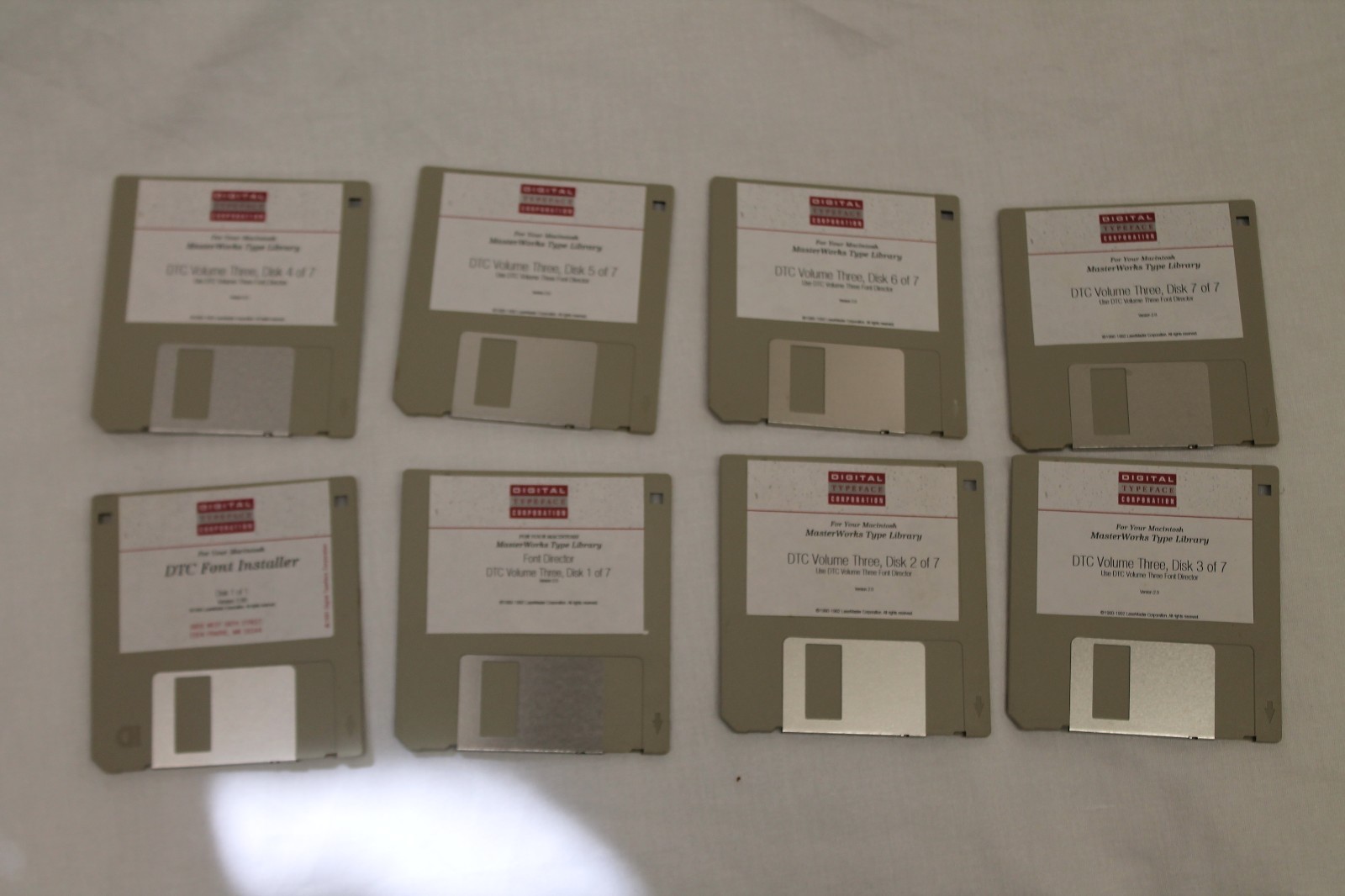 Mac MasterWorks Type Library Font Director DTC Vol 3 Disk 1-7 3.5" Floppy Disk