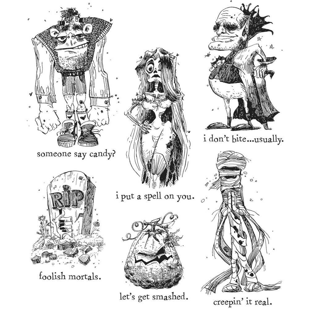 NEW Tim Holtz Stampers Anonymous "MONSTER REUNION" Rubber Cling Stamp Set 2019