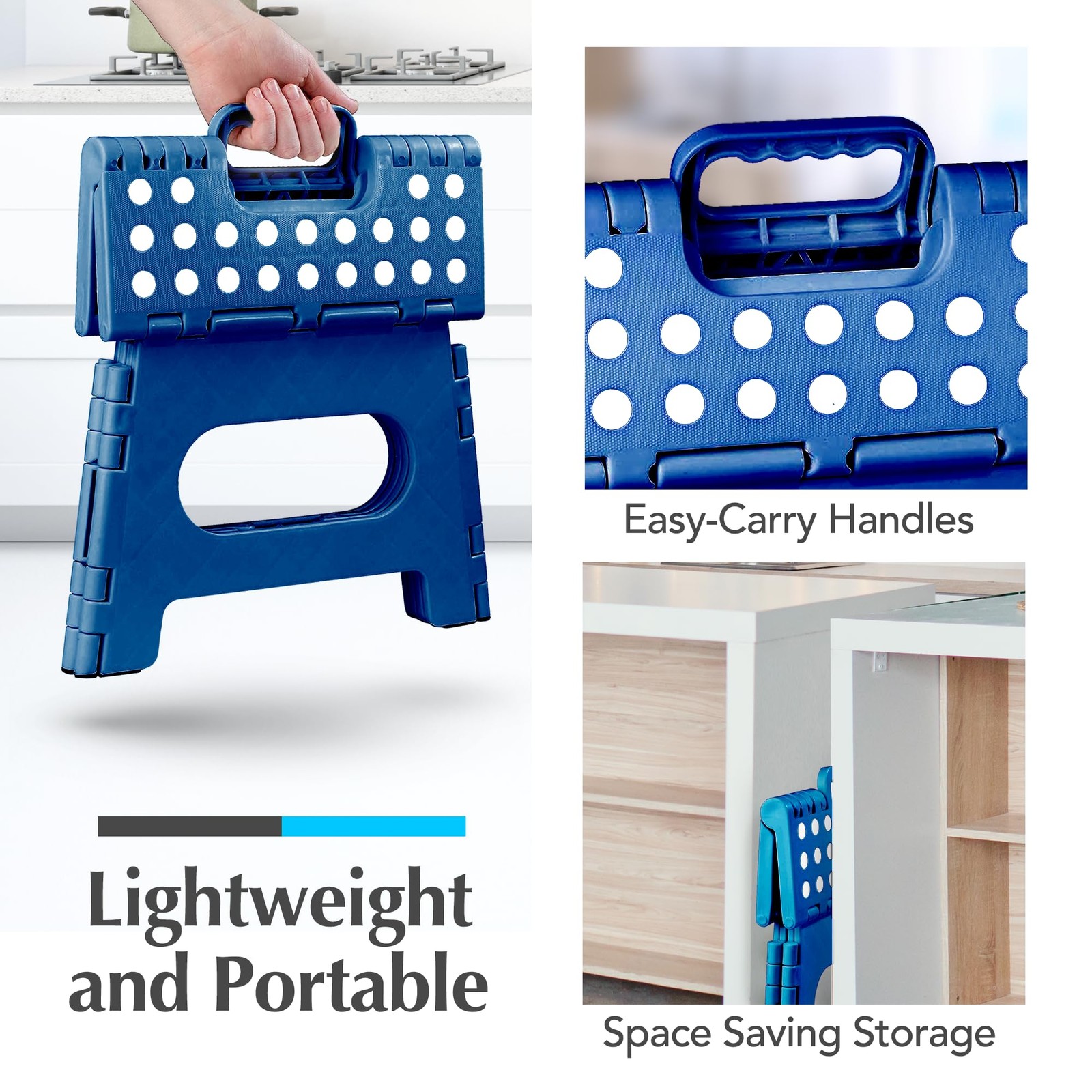 Folding Lightweight Step Stool - Sturdy Enough to Support Adults - Opens Easy...