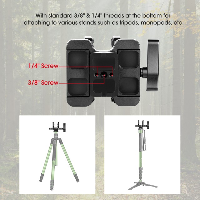 Manbily Shooting Saddle Clamp Rest Head for Shooting Stick Tripod Hunting Clamp