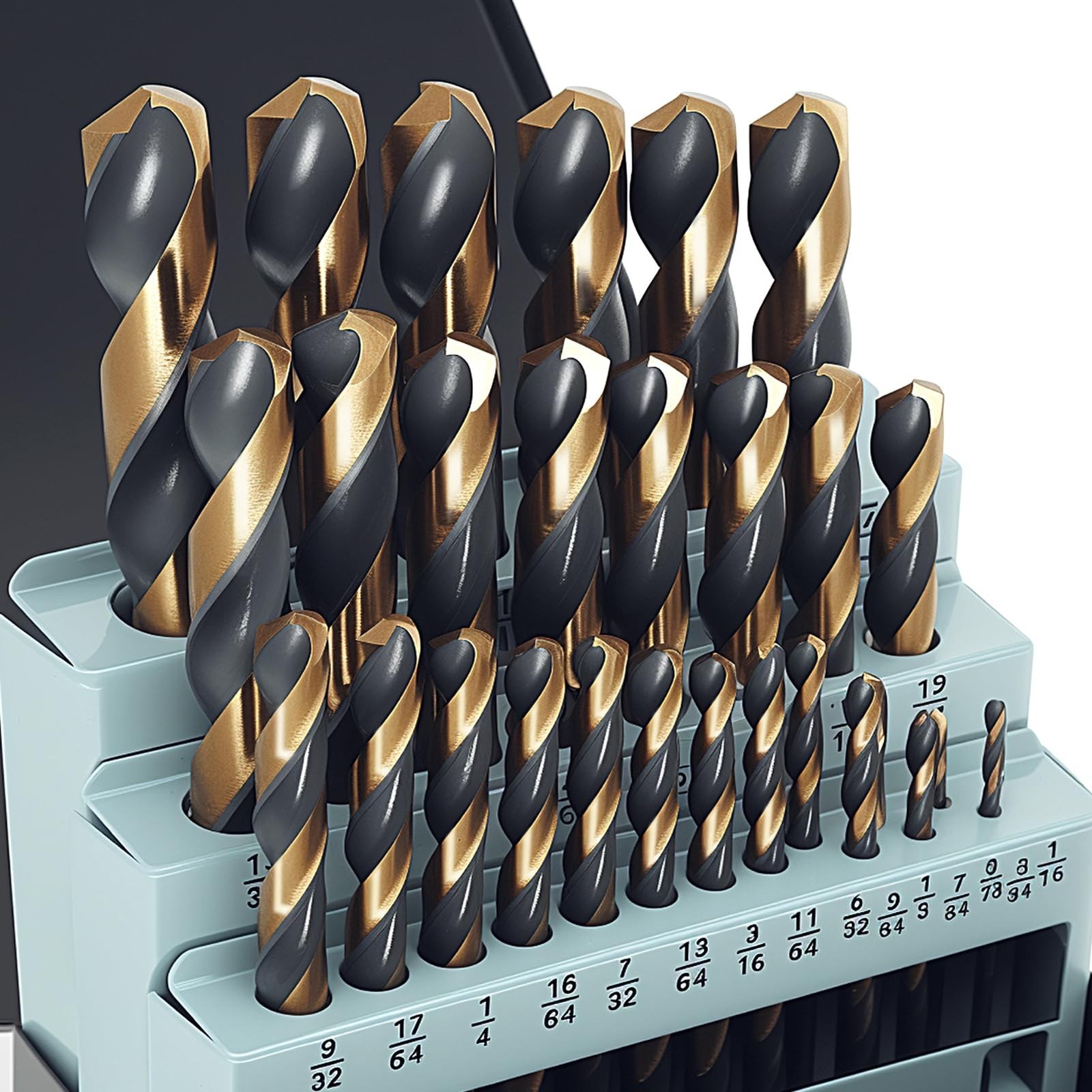 29Pcs Cobalt Drill Bit Set, 135 Degree Tip High Speed Steel with Black and Go...