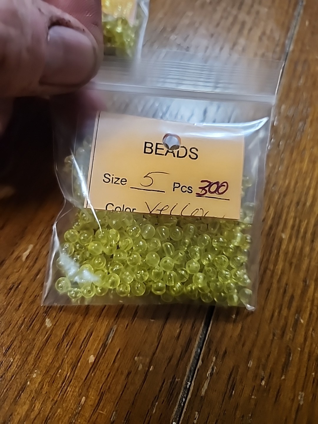 Lure Making Beads Size 5 Bag Of 300 Yellow . Inv # 2291