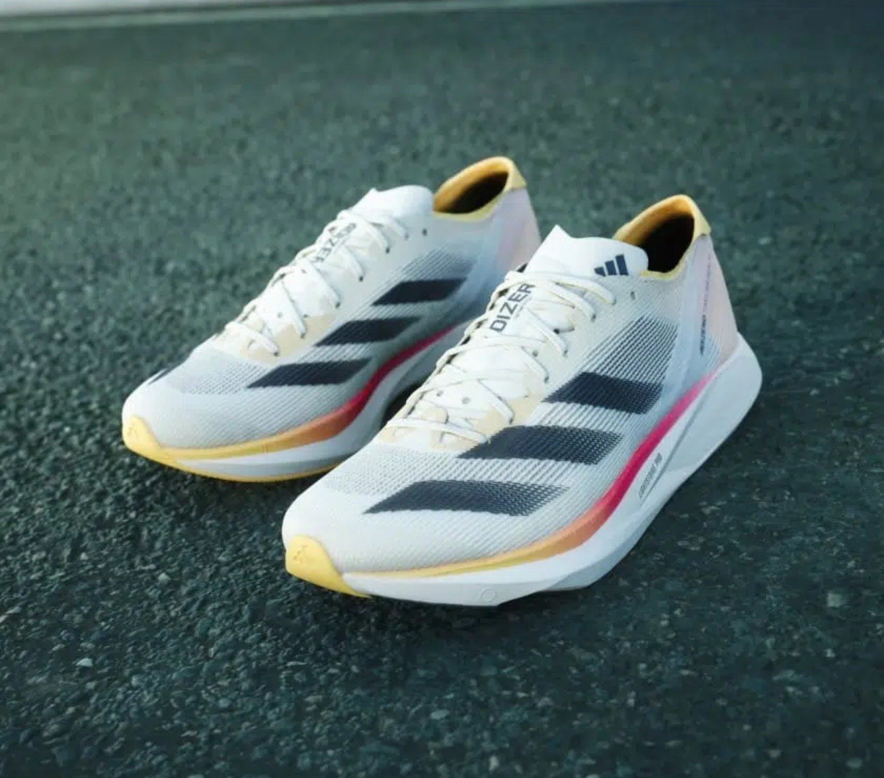 Adidas Adizero Takumi Sen 10 Running Shoes ‘Sun Fire’ Ivory Pack IG8202 Mens 11