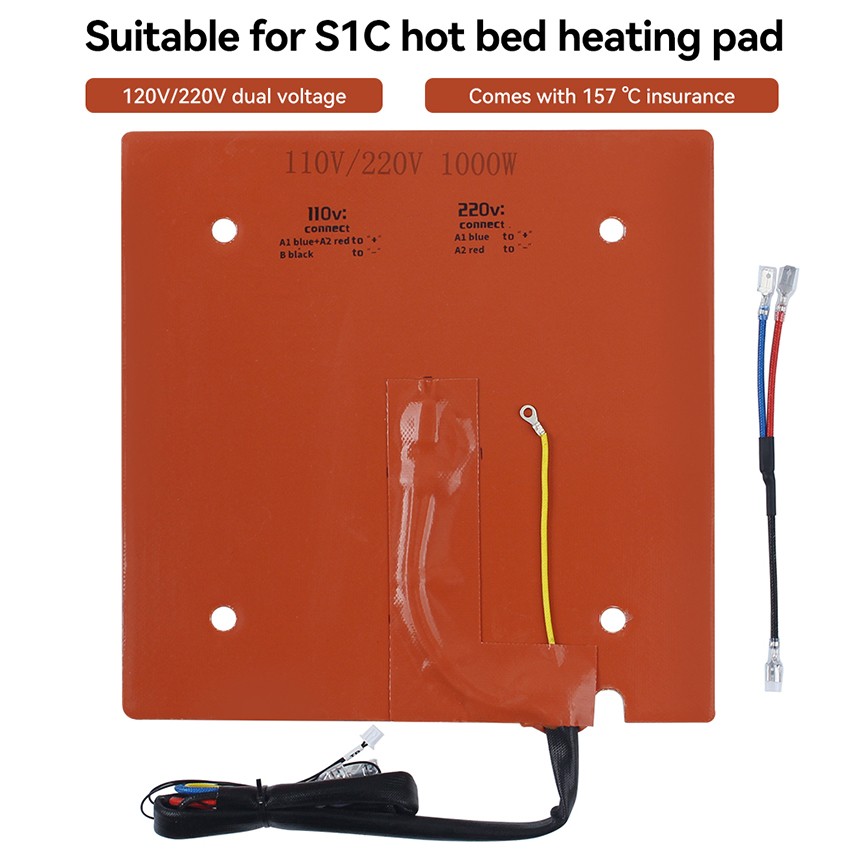 3D Printer Dual-Voltage Silicone Heating Pad for Anycubic Kobra S1 Combo