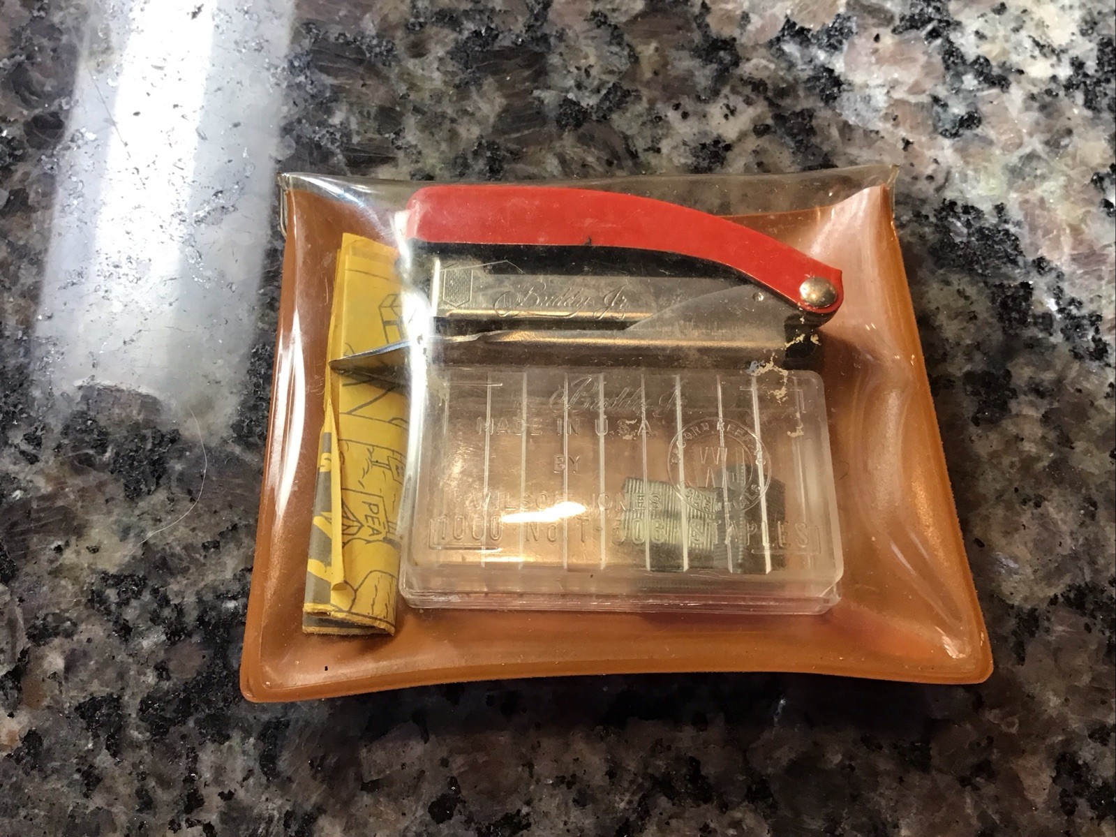VINTAGE Buddy Jr Mini Metal Stapler W/CASE by Wilson-Jones Co Chicago, IL T-230