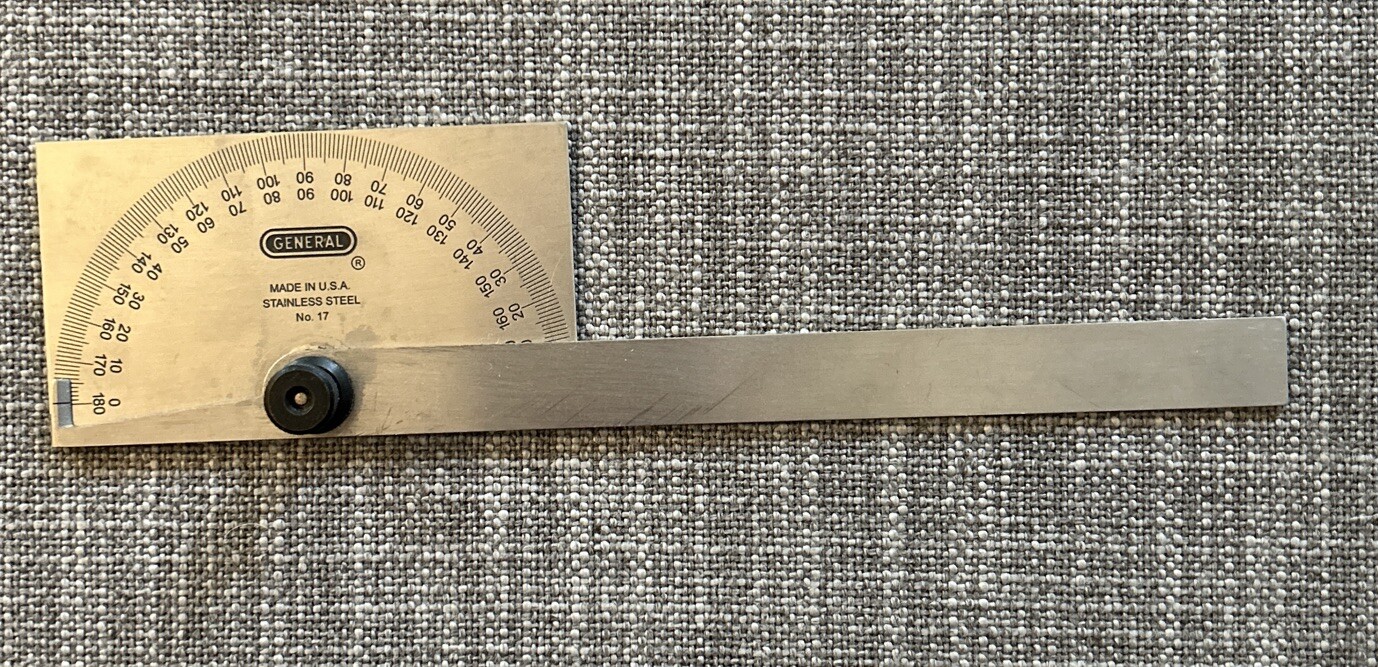 Vtg General Hardware  No. 17 Square Head Protractor Stainless Steel USA