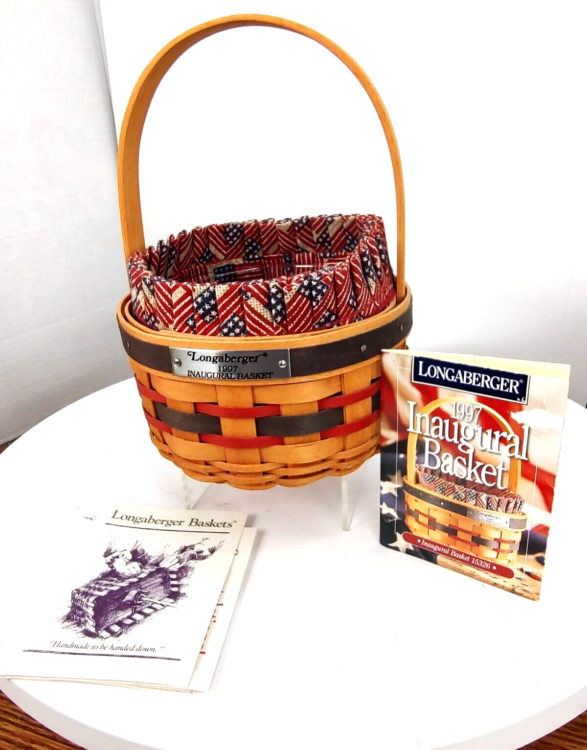 Longaberger 1997 Inaugural Combo Fabric/Plastic Insert Basket