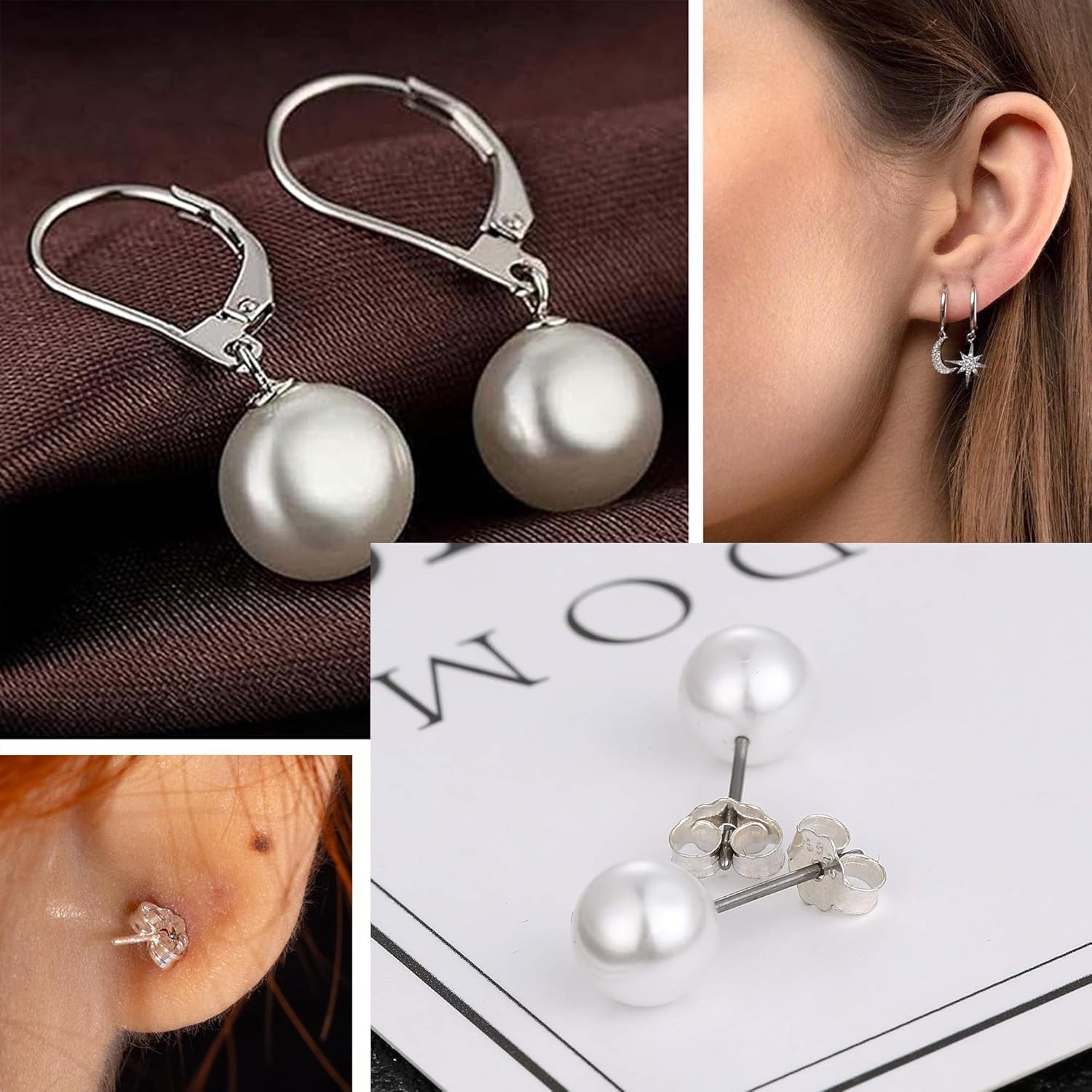 Elegant 16pcs Sterling Silver Dangle Hooks - Safe Hypoallergenic Earring Support