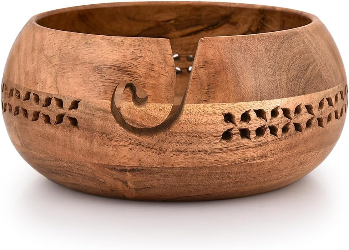 Yarn Storage Wooden Yarn Bowl Knitting Bowl Large Crochet Yarn Holder Gifts for