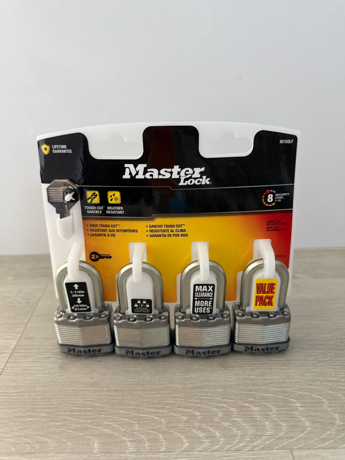 Master Lock M1XQLF Keyed Alike Padlocks 4 Pack Tough-Cut Weather Resistant NEW
