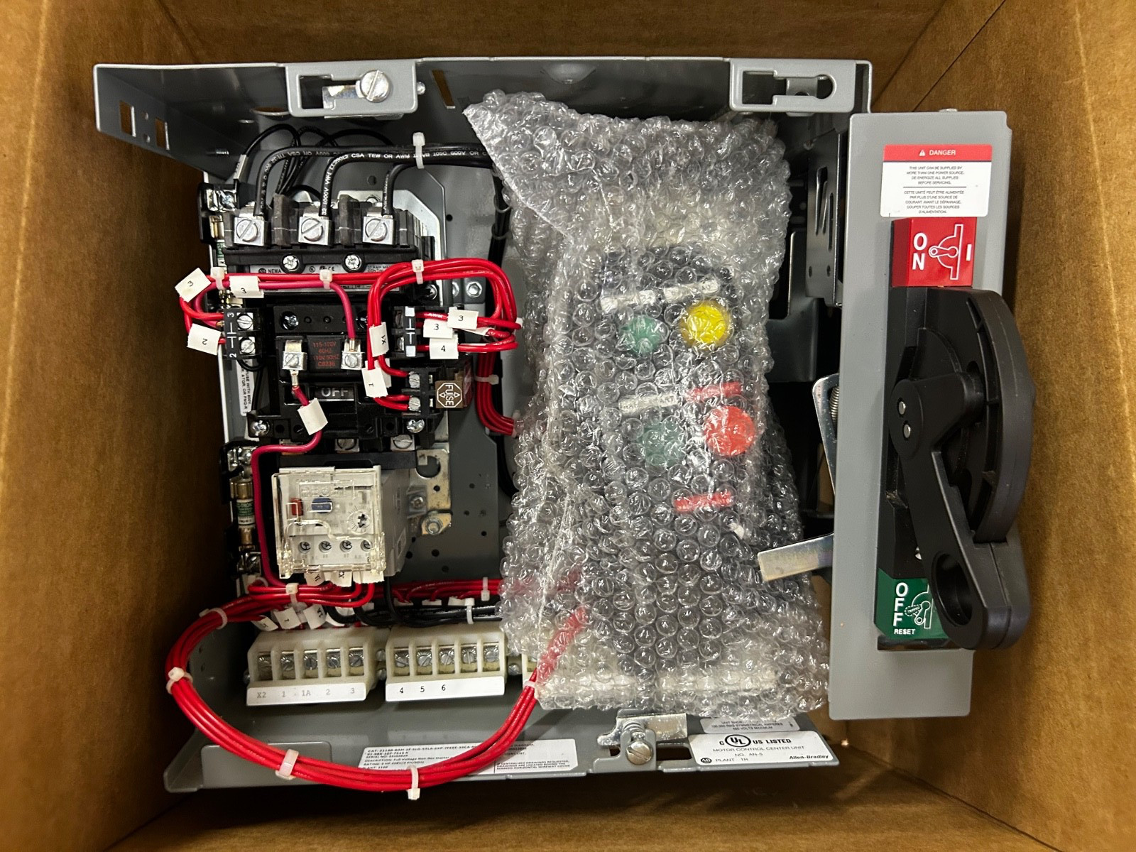 NEW ALLEN BRADLEY 2113B MCC MOTOR SIZE 1 STARTER 30A BREAKER 5.4-27A 208V TRANS