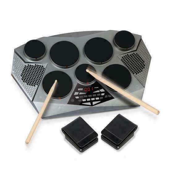 NEW Pyle Electronic Tabletop Drum Machine - Digital Drumming Kit PTED06