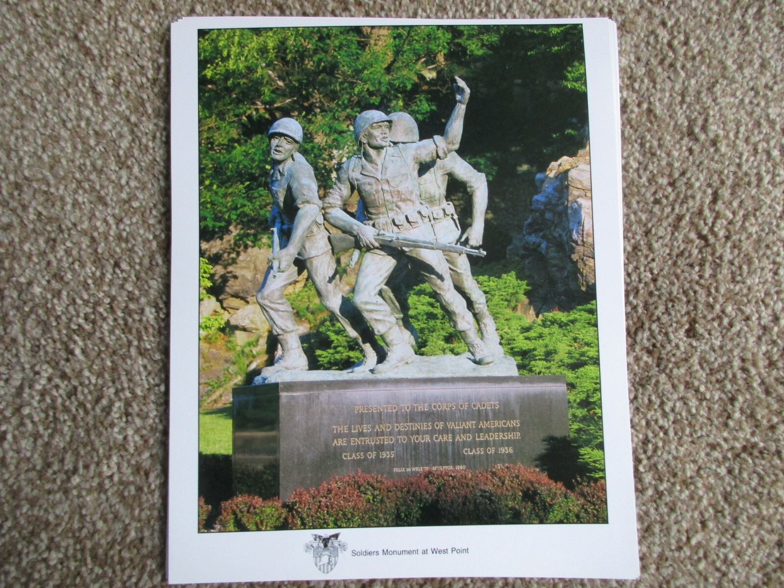 U.S. ARMY Color Poster - Soldiers Monument at West Point - 8 1/2" by 10 1/2"