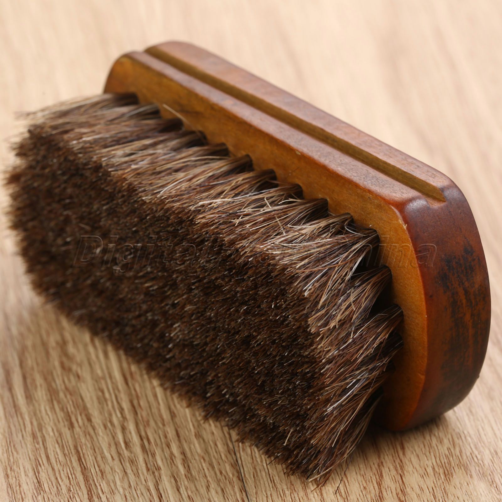 Practical Horse Hair Professional Shoe Shine Polish Buffing Brush Wooden Brushes