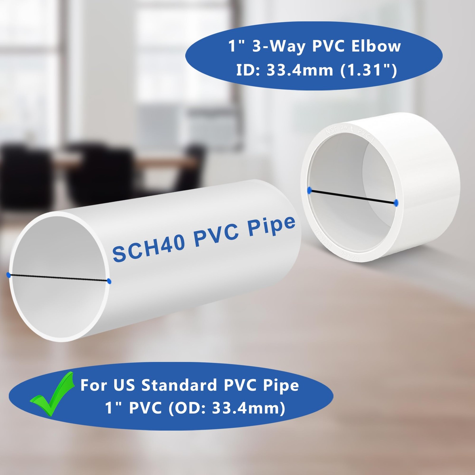 1 inch PVC Fitting End Cap, 10-Pack Pipe Elbow Cap - 1 in, White