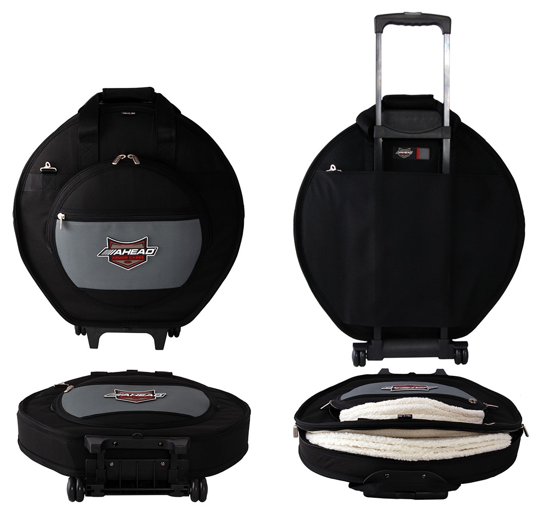 Ahead Bags - AA6024W - 24" Deluxe Heavy Duty Cymbal Case W/Wheels, Handles And