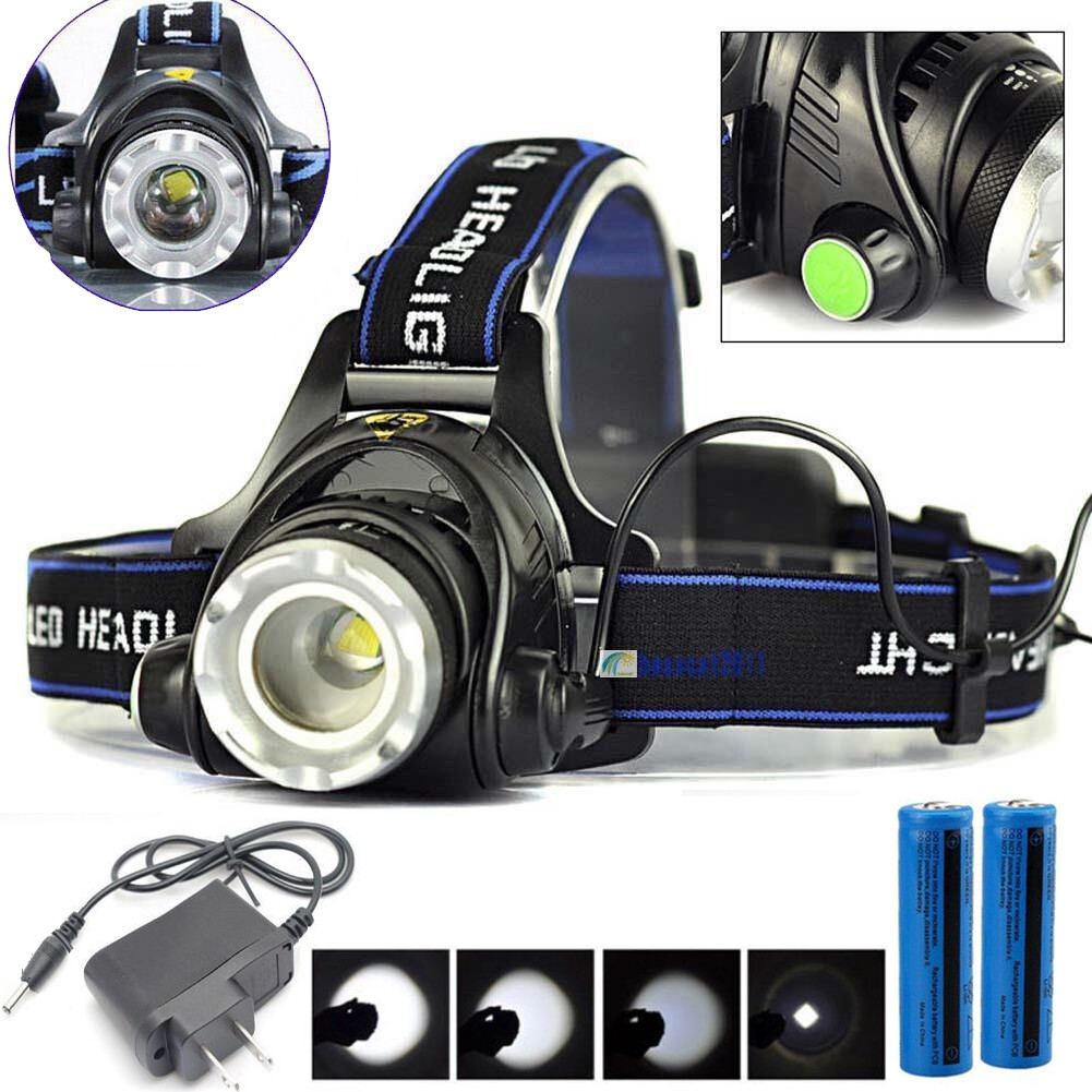 Super Bright LED Camping Headlamp Rechargeable Headlight Head Torch Waterproof