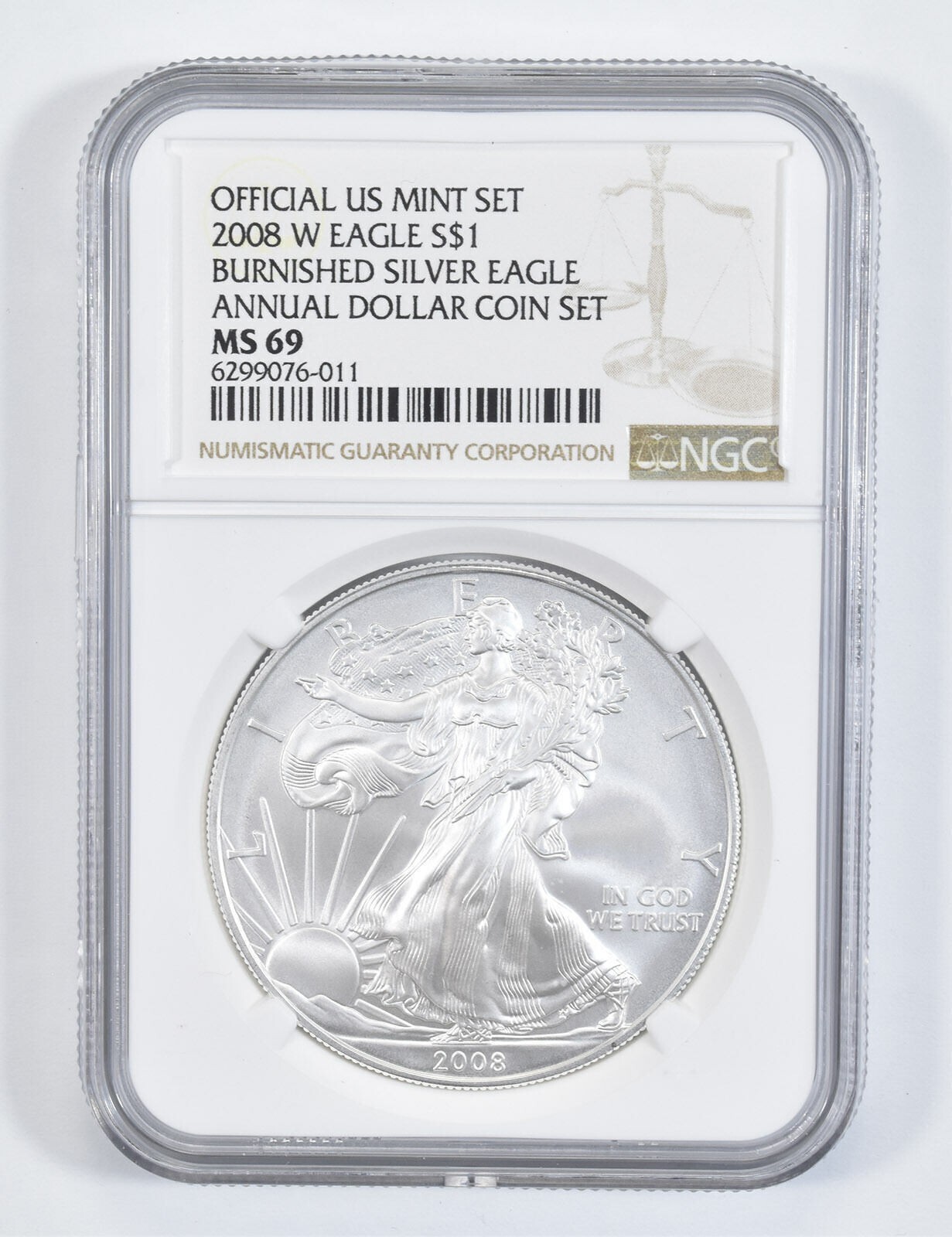 2008-W Burnished Annual Set - American Silver Eagle MS69 NGC